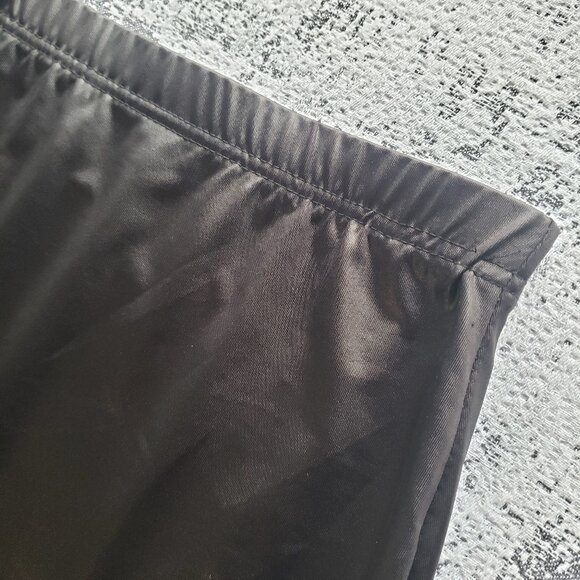 Black Leather Look Slinky Thin and Stretchy Skirt - Picture 3 of 9